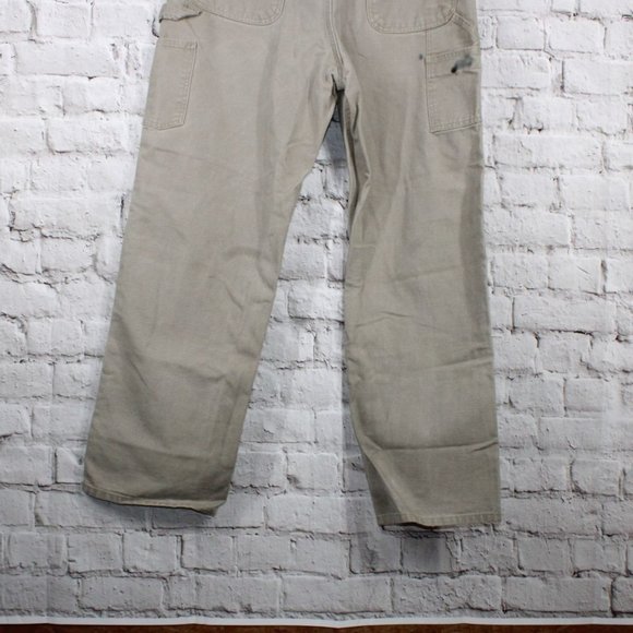 Carhartt Brown Cotton Dungaree Fit Washed Duck Work Pants 36x34 - Picture 6 of 9